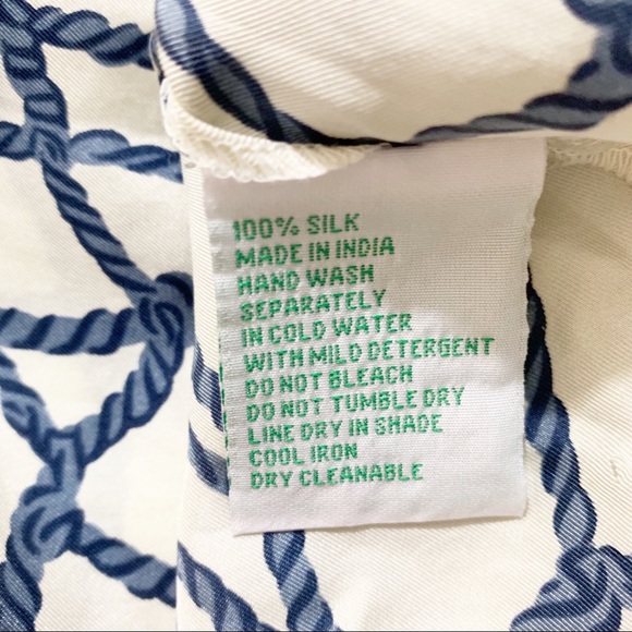 Anthropologie Lil Fissured Shell Nautical Silk Top - Picture 7 of 7